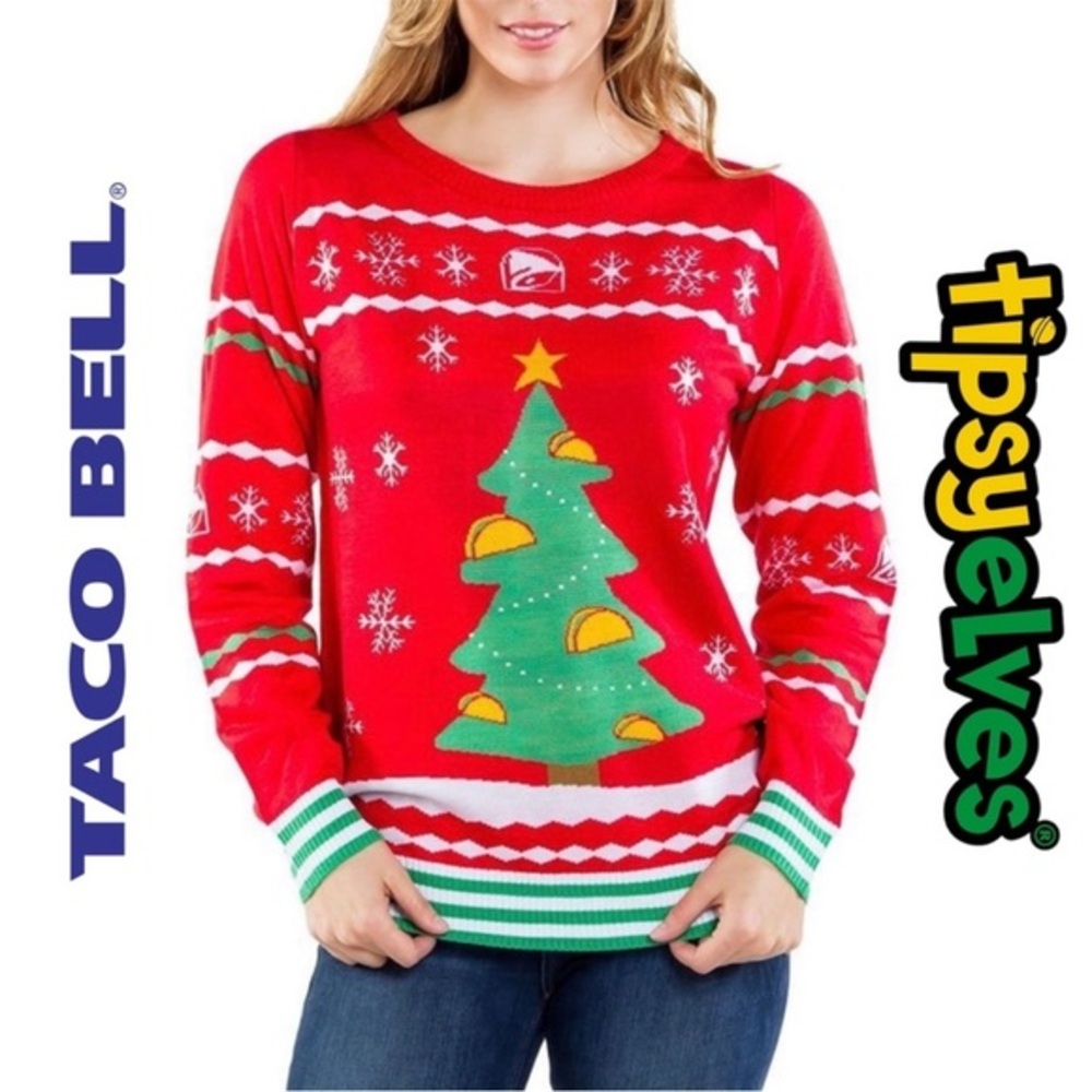 Tipsy Elves x Taco Bell Taco Tree Long Knit Sweater
